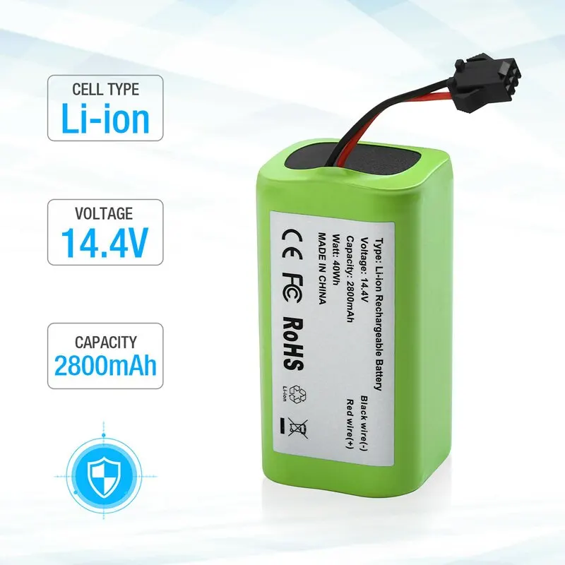 14.4V 2600mAh 18650 Replacement Li-ion Battery for Conga Excellence 990 1090 Ecovacs Deebot N79S N79 Eufy Robovac 11S 12 15C
14.4V 2600mAh 18650 Replacement Li-ion Battery for Conga Excellence 990 1090 Ecovacs Deebot N79S N79 Eufy Robovac 11S 12 15C