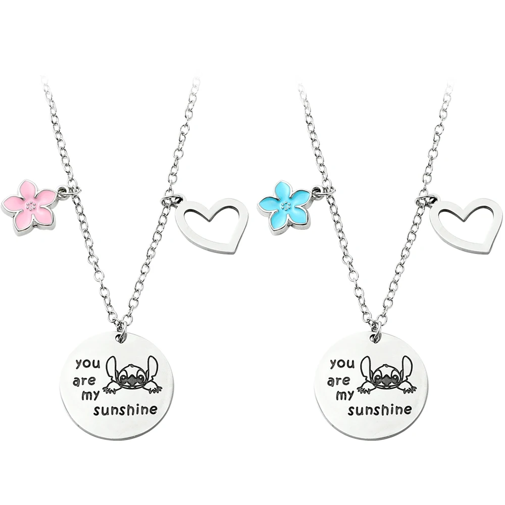 New in Christmas Lilo and Stitch Disney Jewelry You Are My Sunshine Necklace for Women Men Girl Stainless Steel Chain Collar
New in Christmas Lilo and Stitch Disney Jewelry You Are My Sunshine Necklace for Women Men Girl Stainless Steel Chain Collar