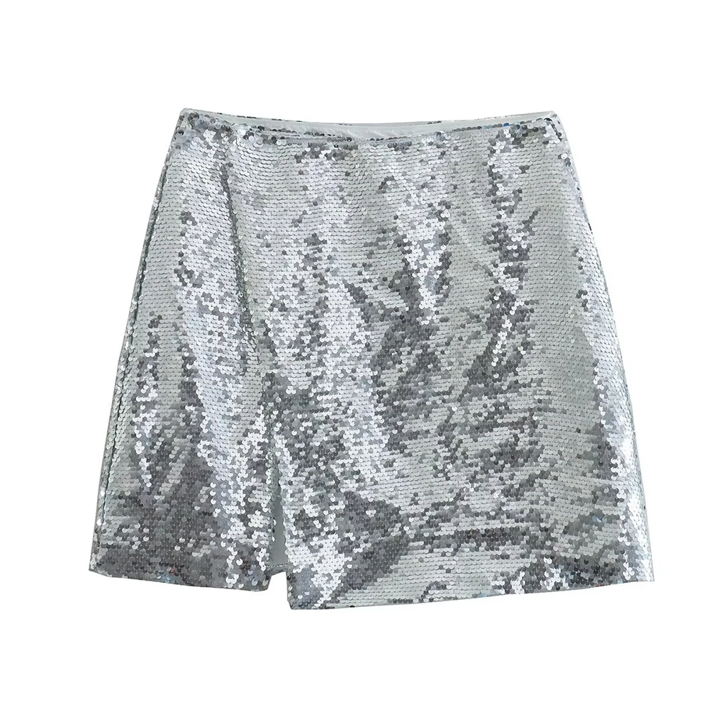 PB&ZA Mini Skirt Women's Fashion 2022 New High Waist Sequins Silver A-line Slit Skirt Chic And Elegant Female Clothes Autumn
PB&ZA Mini Skirt Women's Fashion 2022 New High Waist Sequins Silver A-line Slit Skirt Chic And Elegant Female Clothes Autumn