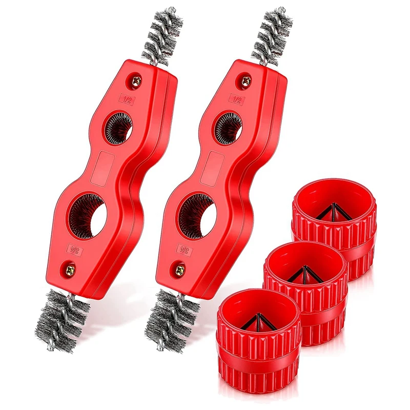 Pipe Reamer Deburring Tool,5Pcs Copper Pipe Cleaner And Reamer Set,Pipe Deburring Brush,Tubing Chamfer Tool
Pipe Reamer Deburring Tool,5Pcs Copper Pipe Cleaner And Reamer Set,Pipe Deburring Brush,Tubing Chamfer Tool