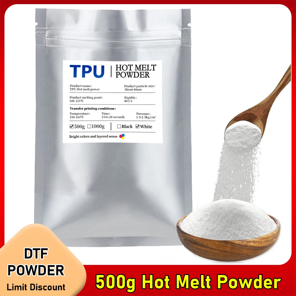 500g DTF Powder For Direct Transfer PET Film T-Shirt Printing Machine For DTF Printer Clothes DTF Ink Printing And Transfer
500g DTF Powder For Direct Transfer PET Film T-Shirt Printing Machine For DTF Printer Clothes DTF Ink Printing And Transfer