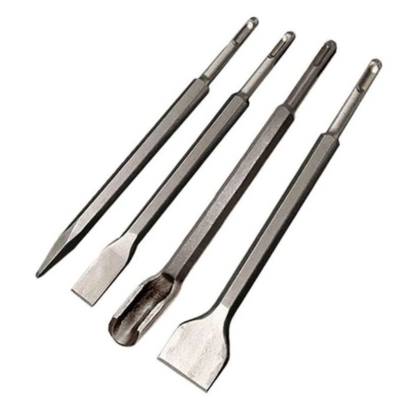 

4PCS SDS Chisels Set Point Groove Gouge Flat Chisel Electric Hammer Drill Bit Drop Shipping