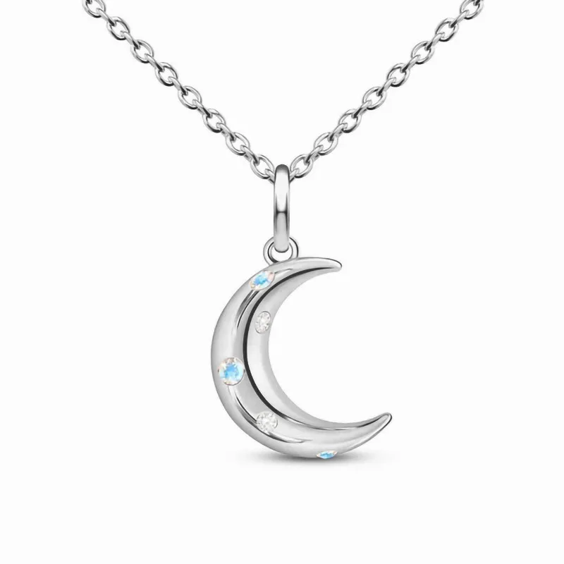 European and American retro S925 Sterling Silver Moon inlaid Moonstone Pendant Necklace women's luxury exquisite jewelry
European and American retro S925 Sterling Silver Moon inlaid Moonstone Pendant Necklace women's luxury exquisite jewelry