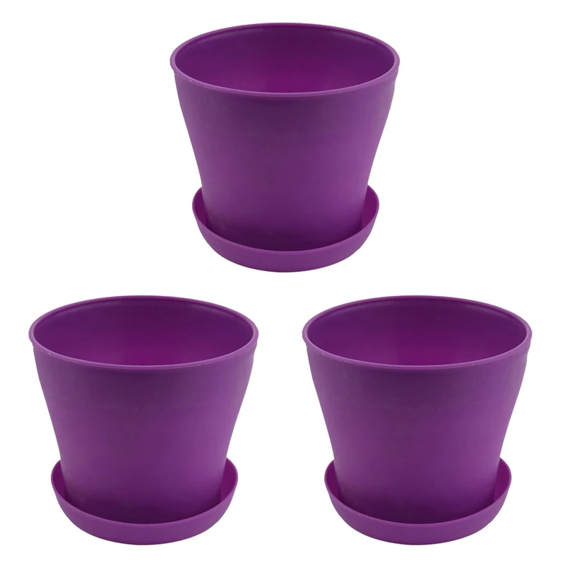 3X Plastic Plant Flower Pot Planter With Saucer Tray Round Gloss Home Garden Decor, Purple Upper Caliber,14Cm/5.51 Inch
3X Plastic Plant Flower Pot Planter With Saucer Tray Round Gloss Home Garden Decor, Purple Upper Caliber,14Cm/5.51 Inch