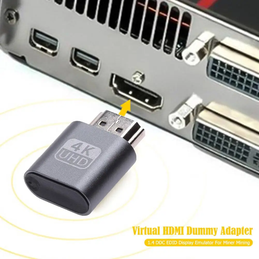 For Bitcoin BTC Mining Miner HDMI-compatible Virtual Display Adapter 1.4 DDC EDID Dummy Plug Lock Graphics Card GPU Rig Emulator
For Bitcoin BTC Mining Miner HDMI-compatible Virtual Display Adapter 1.4 DDC EDID Dummy Plug Lock Graphics Card GPU Rig Emulator