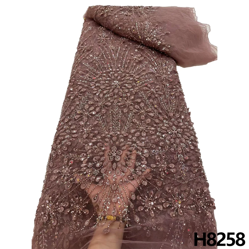 Luxury fashion traditional African heavy beaded lace fabric 2023 high-quality 5 yard Nigerian sequin French tulle fabric materia
Luxury fashion traditional African heavy beaded lace fabric 2023 high-quality 5 yard Nigerian sequin French tulle fabric materia
