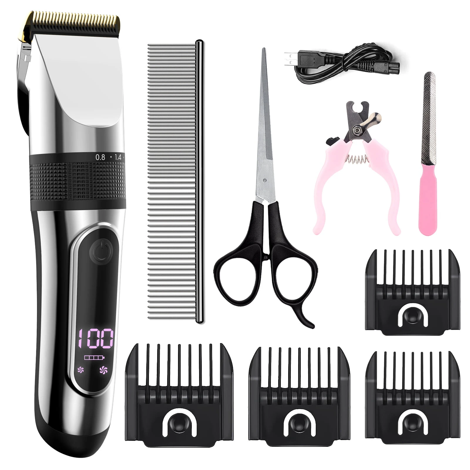 Clipper Pet Dog Shaver Dog Grooming Kit Rechargeable Low Noise Cordless Dog Cat Rabbit Clippers Hair Trimmer Cutter Kit
Clipper Pet Dog Shaver Dog Grooming Kit Rechargeable Low Noise Cordless Dog Cat Rabbit Clippers Hair Trimmer Cutter Kit