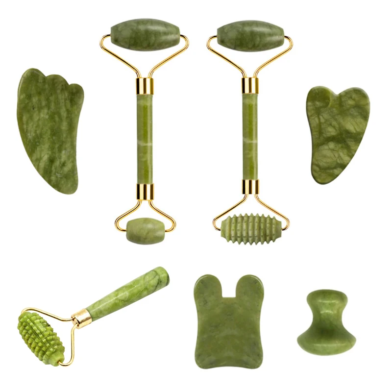 Natural Jade Stone Anti-Wrinkle Beauty Relaxation Tools Gouache Scraper Facial Roller Body Massage Set Gua Sha Massager For Face
Natural Jade Stone Anti-Wrinkle Beauty Relaxation Tools Gouache Scraper Facial Roller Body Massage Set Gua Sha Massager For Face