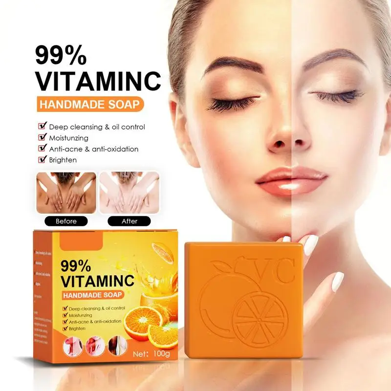 Skin Brightening Soap 100g Vitamin C Bar Deeply Smoothing Moisturizing Cleanser Remove Pimples Whitening Essence For Body Face
Skin Brightening Soap 100g Vitamin C Bar Deeply Smoothing Moisturizing Cleanser Remove Pimples Whitening Essence For Body Face