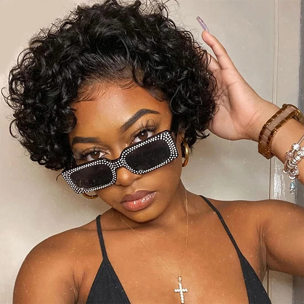 13x1 Human Hair Lace Front Wigs T Shape HD Lace Short Curly Pixie Cut Bob Wig with Baby Hair Pre Plucked for Black Women
13x1 Human Hair Lace Front Wigs T Shape HD Lace Short Curly Pixie Cut Bob Wig with Baby Hair Pre Plucked for Black Women