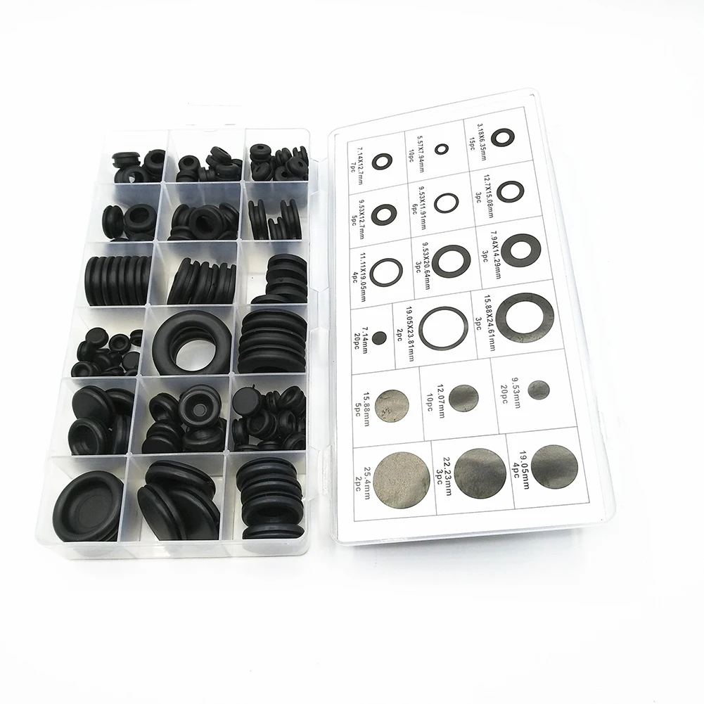 125pc Rubber Grommet Firewall Hole Plug Set Electrical Wire Gasket Assortment The Sealing Ring Is Made Of Superior Rubber
125pc Rubber Grommet Firewall Hole Plug Set Electrical Wire Gasket Assortment The Sealing Ring Is Made Of Superior Rubber