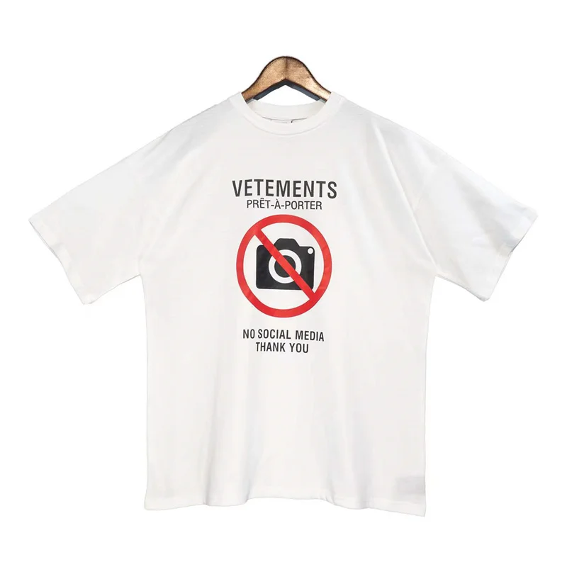 

2023ss Vetements Short Sleeve T-shirt Unisex Vite Cute VTM No Photography Letter LOGO Loose Top