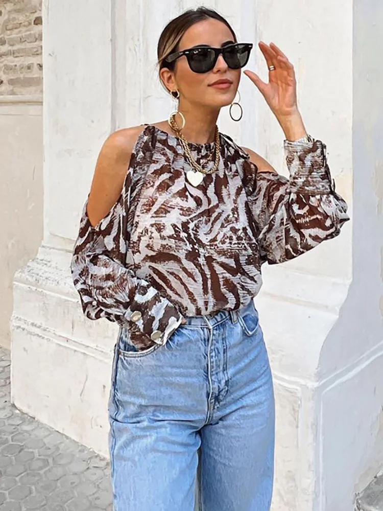 Blouses For Women Fashion 2022 Oversized Vintage Animal Print Chiffon Blouse Spaghetti Strap Tie Long Sleeve Cold Shoulder Top
Blouses For Women Fashion 2022 Oversized Vintage Animal Print Chiffon Blouse Spaghetti Strap Tie Long Sleeve Cold Shoulder Top