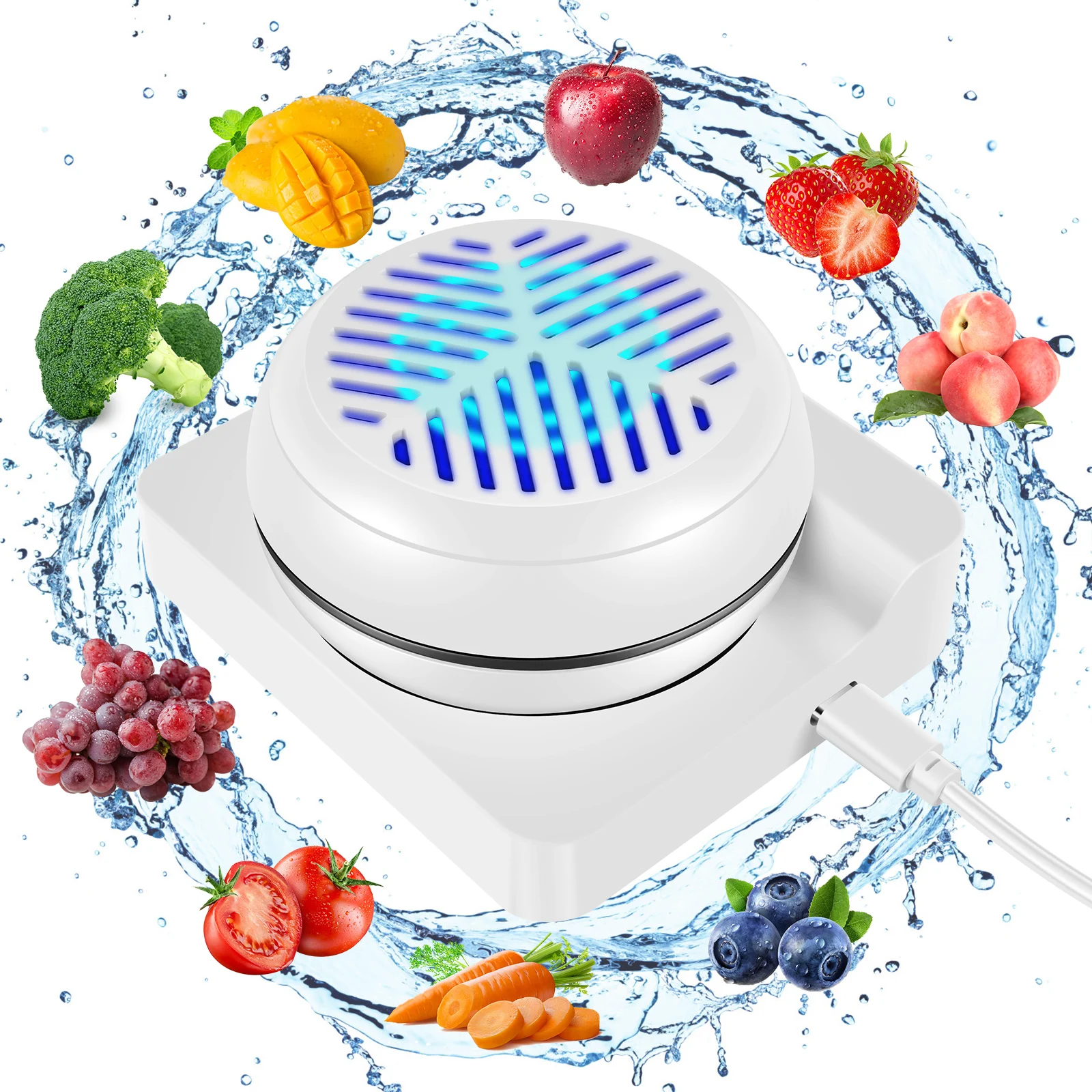NEW Fruit Cleaning Machine IPX7 Waterproof Vegetable Washing Cleaner USB Rechargeable Food Purifier with 2500mAh Battery
NEW Fruit Cleaning Machine IPX7 Waterproof Vegetable Washing Cleaner USB Rechargeable Food Purifier with 2500mAh Battery