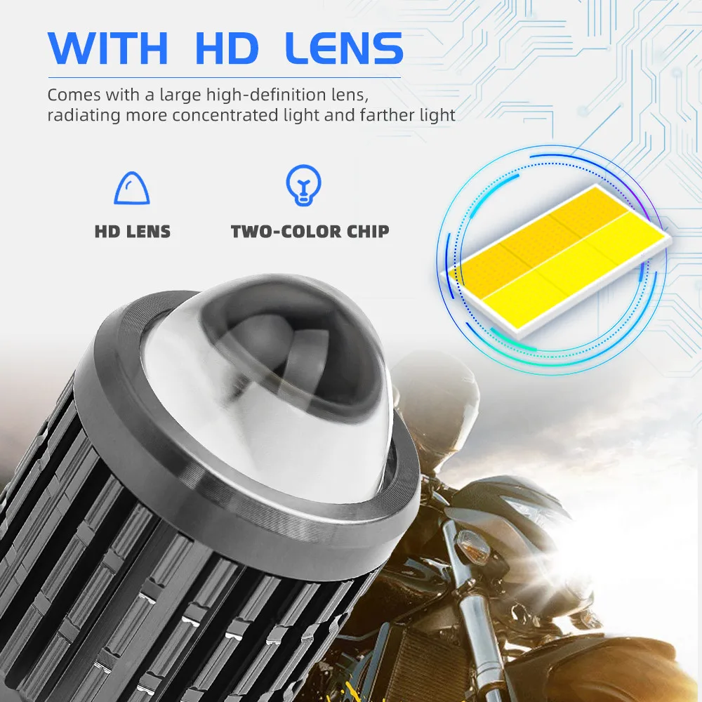 1pc H6-BA20D H4 6000lm 12W Led Motorcycle Headlight With Lens Dual-Color Hi/Lo Beam Fog Lamp With 6*CSP-Chip
1pc H6-BA20D H4 6000lm 12W Led Motorcycle Headlight With Lens Dual-Color Hi/Lo Beam Fog Lamp With 6*CSP-Chip
