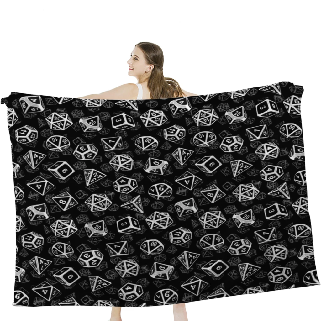 D20 Dice Set Pattern Gray Throw Blanket,Nap Blanket,Sofa, Camping, Cold Cinema or Travel
D20 Dice Set Pattern Gray Throw Blanket,Nap Blanket,Sofa, Camping, Cold Cinema or Travel