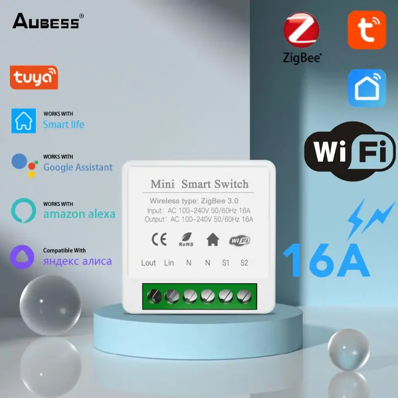 Tuya Zigbee/Wifi MINI Smart Switch 2 Way Control 16A Switch Smart Home Module Works With Alexa Google Home Yandex Smart Life App
Tuya Zigbee/Wifi MINI Smart Switch 2 Way Control 16A Switch Smart Home Module Works With Alexa Google Home Yandex Smart Life App