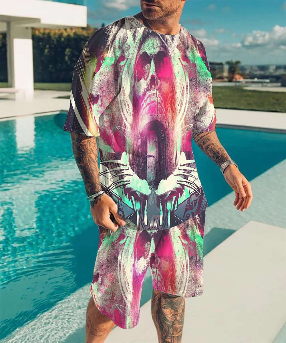 2022 Summer Men's 2 Piece Set Trend Fashion Man T Shirt Beach Shorts Suit 3D Print O-Neck Top Tracksuit Male Clothing Streetwear
2022 Summer Men's 2 Piece Set Trend Fashion Man T Shirt Beach Shorts Suit 3D Print O-Neck Top Tracksuit Male Clothing Streetwear