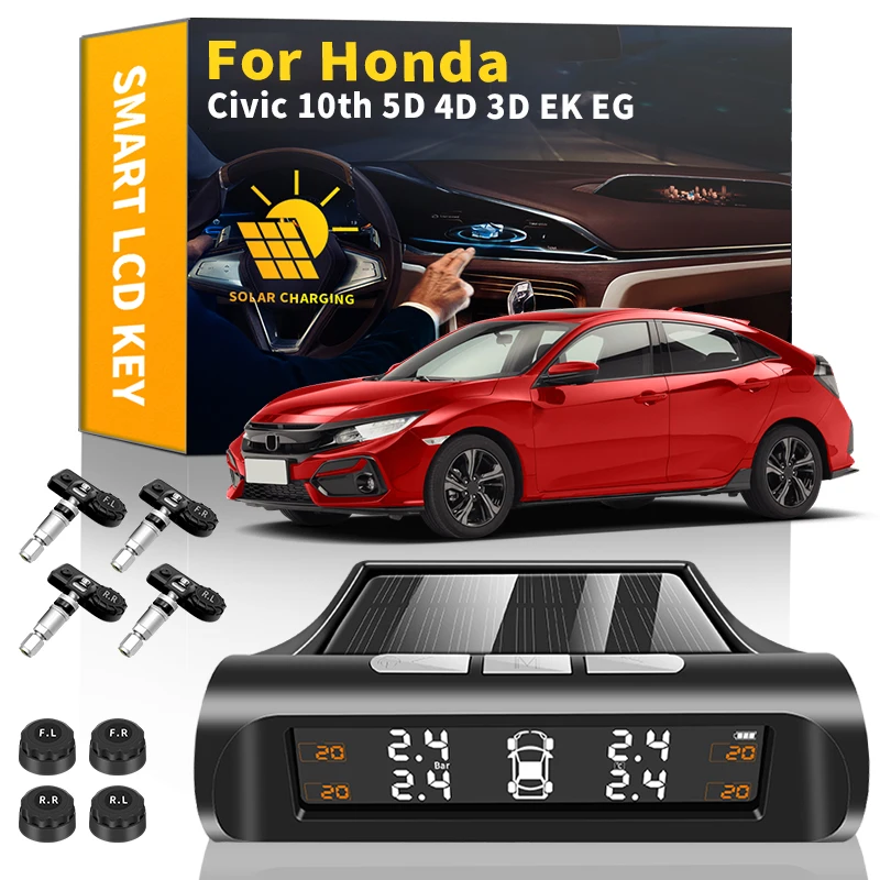 TPMS Car Tire Pressure Monitor System wireless Solar Power LCD Display Tire Pressure Sensors For Honda Civic 10th 5D 4D 3D EK EG
TPMS Car Tire Pressure Monitor System wireless Solar Power LCD Display Tire Pressure Sensors For Honda Civic 10th 5D 4D 3D EK EG
