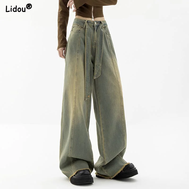 Straight Loose Handsome High Waist Solid Street Casual Fashionable Vintage Hipster Wide Leg Pants 2023 Women's Clothing Pockets
Straight Loose Handsome High Waist Solid Street Casual Fashionable Vintage Hipster Wide Leg Pants 2023 Women's Clothing Pockets