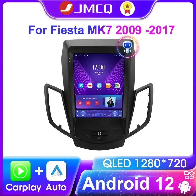 Автомобильный радиоприемник JMCQ Android 12 для Ford Fiesta MK7 2009 -2017 навигация стерео