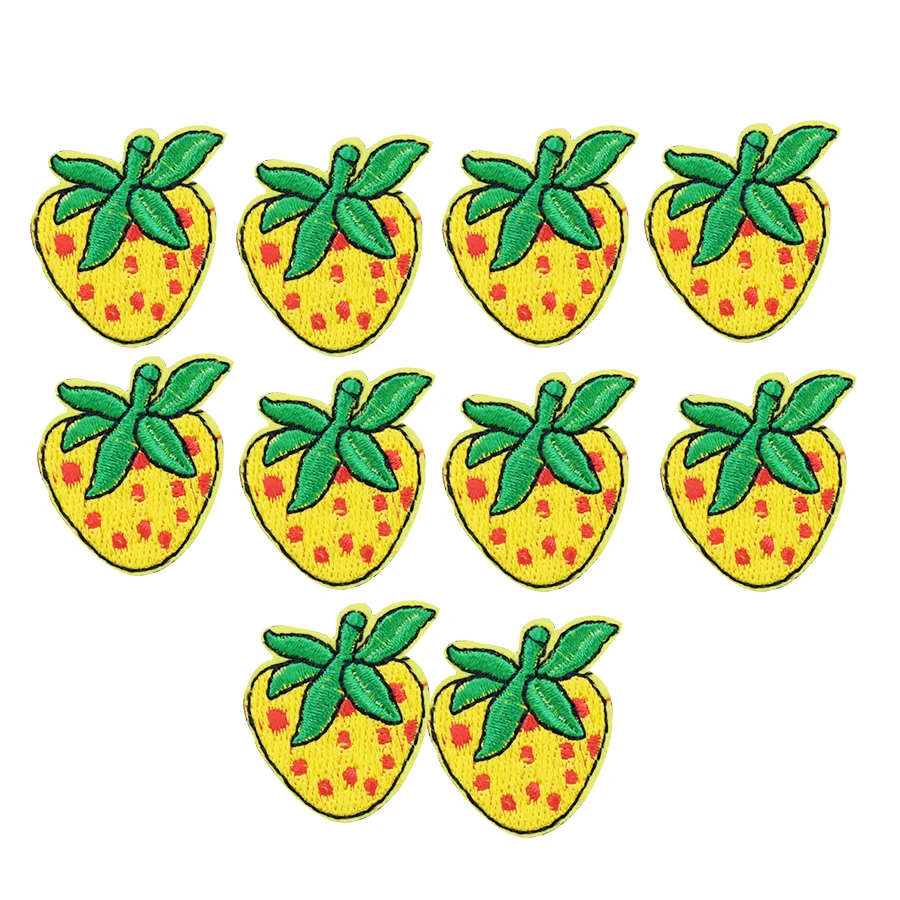 

10pcs diy Strawberry patches for clothing iron embroidered patch applique iron on patches sewing accessories badge for clothes