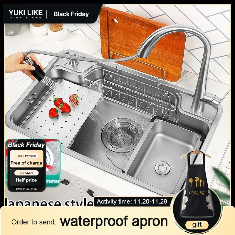 Kitchen Sink Workstation Nano Sink Single Bowl Kitchen 304 Stainless Steel Large Basin Sink 78x48cm With Drain Accessories
Kitchen Sink Workstation Nano Sink Single Bowl Kitchen 304 Stainless Steel Large Basin Sink 78x48cm With Drain Accessories