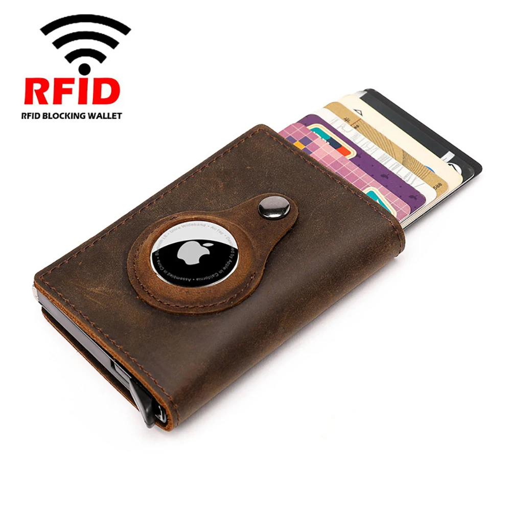 2023 Slim Wallet for Air Tag Genuine Leather Credit Card Holder RFID Blocking Wallet with Built-in Case Aluminum Box Card Holder
2023 Slim Wallet for Air Tag Genuine Leather Credit Card Holder RFID Blocking Wallet with Built-in Case Aluminum Box Card Holder
