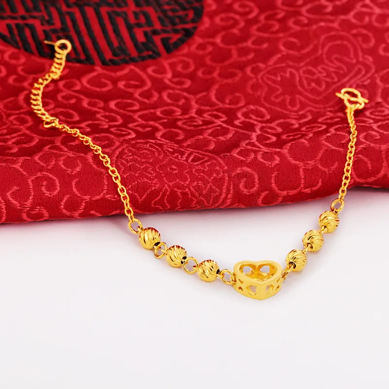 Placer Gold Hollow Loving Heart Bracelet Copper Plated 24K Gold Jewelry Women Charm Noble Classic Colorfast Party Dresses Gifts
Placer Gold Hollow Loving Heart Bracelet Copper Plated 24K Gold Jewelry Women Charm Noble Classic Colorfast Party Dresses Gifts
