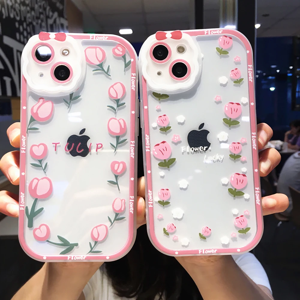 Lovely Tulip Cute Flowers Transparent Shockproof Phone Case For iPhone 11 Pro Max 12 13 Pro Max XR XS Max Silicone Back Cover
Lovely Tulip Cute Flowers Transparent Shockproof Phone Case For iPhone 11 Pro Max 12 13 Pro Max XR XS Max Silicone Back Cover