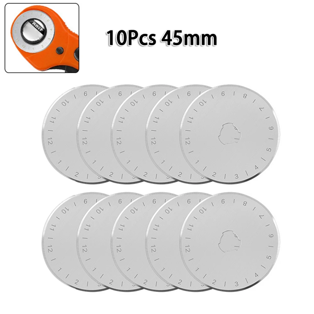 10Pcs 45mm Rotary Blades Leather Cutting Tool Round Trimmer Rotary Cutter DIY Patchwork Sewing For Sewing Cutting Crafting
10Pcs 45mm Rotary Blades Leather Cutting Tool Round Trimmer Rotary Cutter DIY Patchwork Sewing For Sewing Cutting Crafting