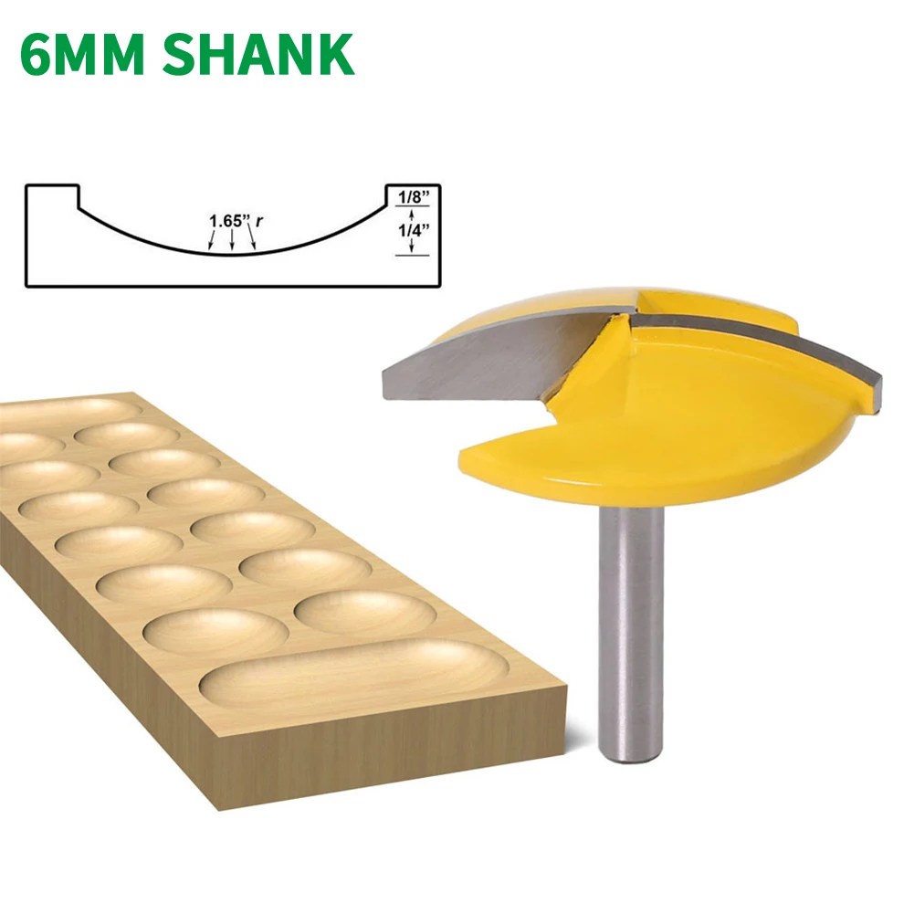 1PC 6MM Shank Milling Cutter Wood Carving Small Bowl Router Bit - 1-1/2" Radius - 1-3/4" Wide Door Knife Woodworking Cutter
1PC 6MM Shank Milling Cutter Wood Carving Small Bowl Router Bit - 1-1/2" Radius - 1-3/4" Wide Door Knife Woodworking Cutter