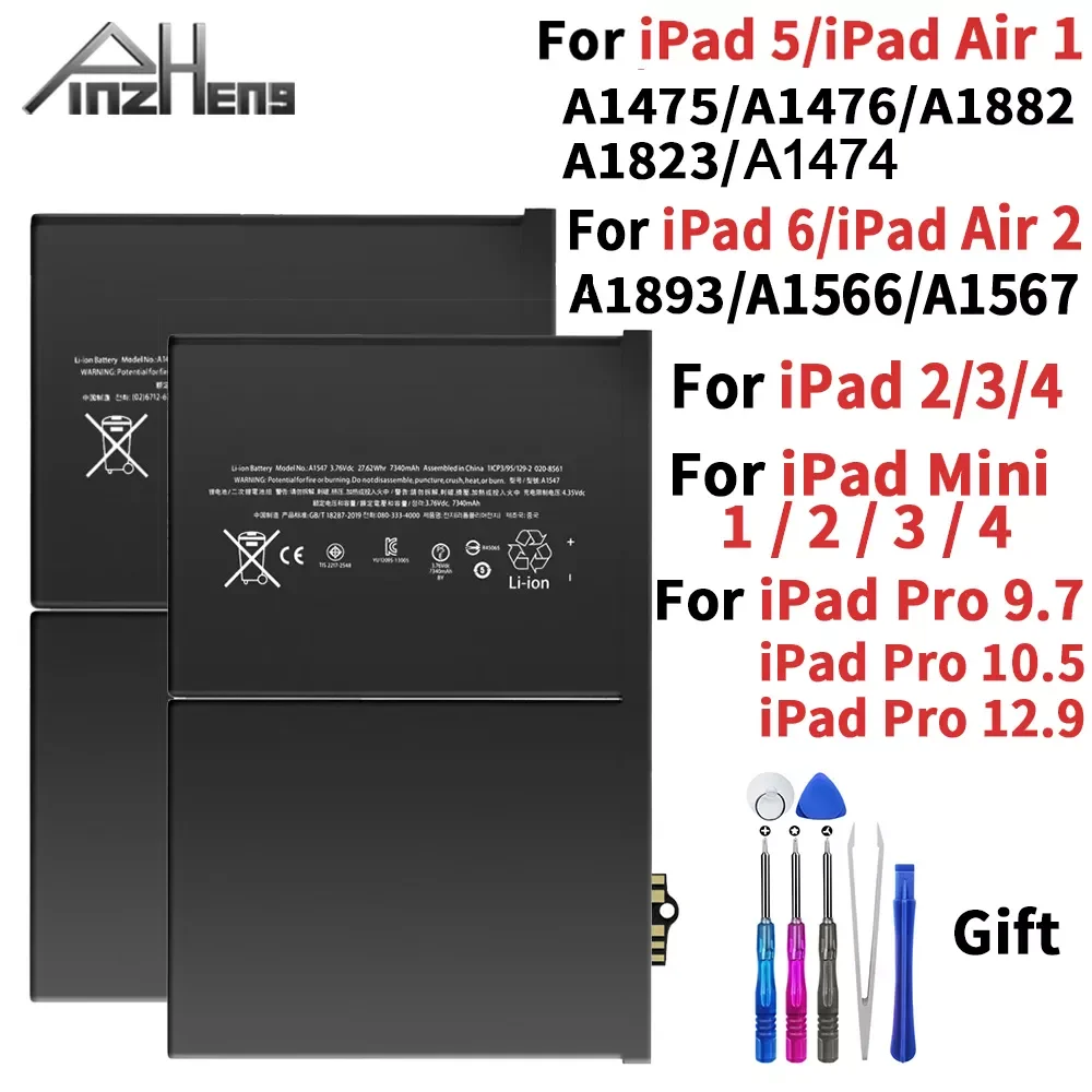2023NEW PINZHENG Tablet Battery For iPad 5 Air 1 A1474 A1475 For iPad 6 Air 2 A1893 A1566 A1567 1 Mini 2 3 4 5 Pro 9.7 10.5 12.9
2023NEW PINZHENG Tablet Battery For iPad 5 Air 1 A1474 A1475 For iPad 6 Air 2 A1893 A1566 A1567 1 Mini 2 3 4 5 Pro 9.7 10.5 12.9