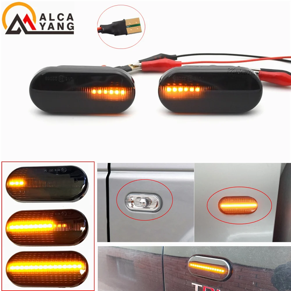 2PCS Smoke Lens Dynamic Flowing LED Turn Signal Side Marker Light Lamp for Volkswagen VW Golf3 4 Bora Lupo Passat Polo
2PCS Smoke Lens Dynamic Flowing LED Turn Signal Side Marker Light Lamp for Volkswagen VW Golf3 4 Bora Lupo Passat Polo