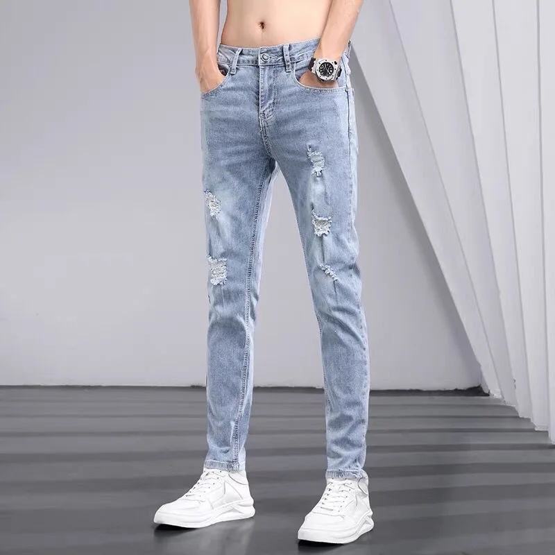 2023 Spring and Autumn New Fashion Everything Stretch Solid Color Jeans Men's Casual Comfort High-Quality Small Foot Pants 28-36
2023 Spring and Autumn New Fashion Everything Stretch Solid Color Jeans Men's Casual Comfort High-Quality Small Foot Pants 28-36
