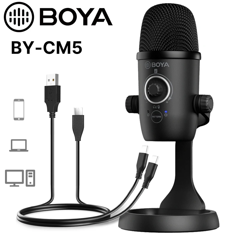 BOYA BY-CM5 USB Condenser Microphone With Recording for Laptop Windows Mac Real-Time Studio Video mode For Youtube Livestream
BOYA BY-CM5 USB Condenser Microphone With Recording for Laptop Windows Mac Real-Time Studio Video mode For Youtube Livestream
