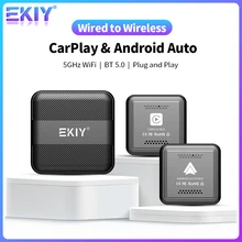 EKIY Mini Car Play Box Wired To Wireless Carplay Android Auto Adapter Smart Ai Box Bluetooth WiFi Spotify Connect Smart USB Plug