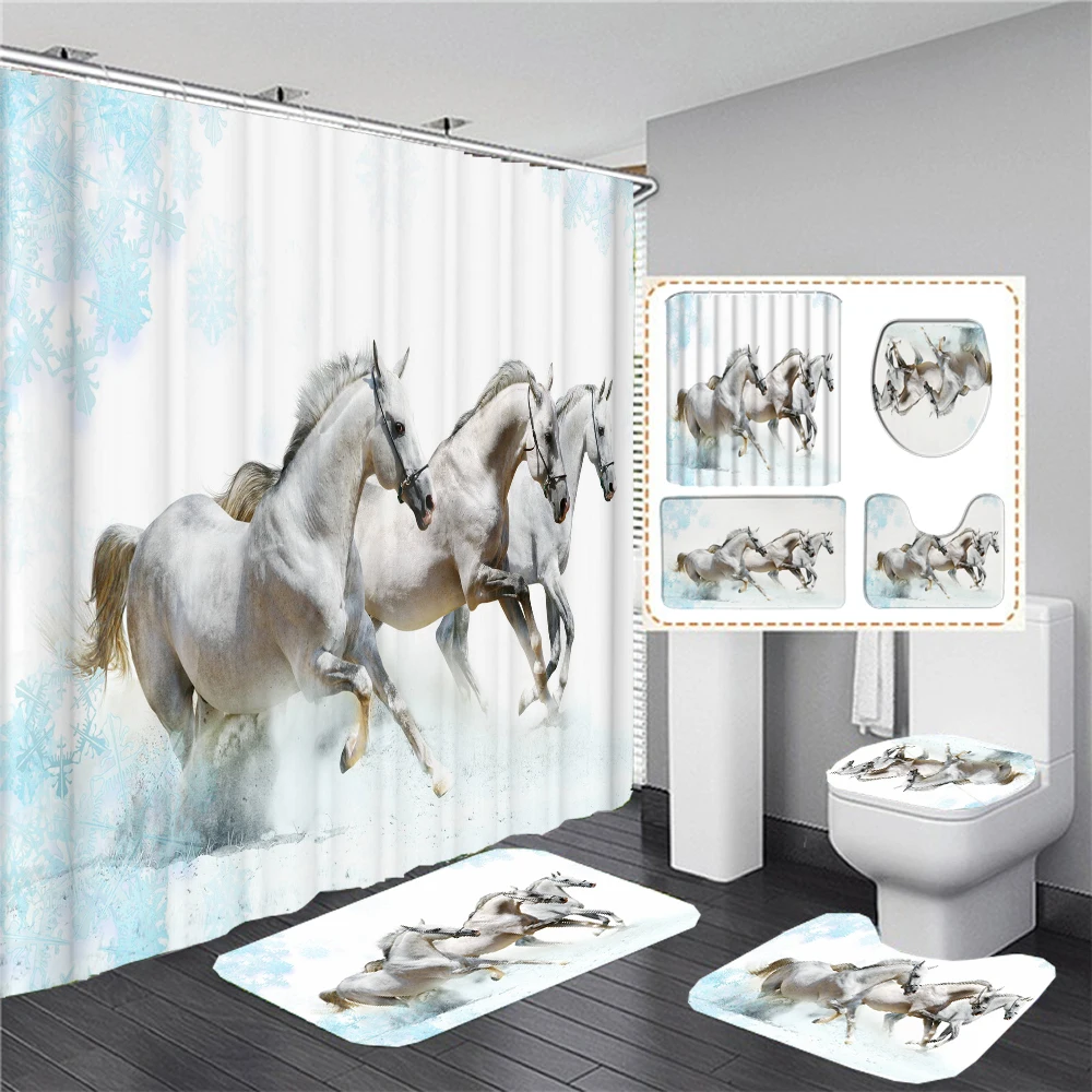 Animals Horse 3D Printing Waterproof Fabric Shower Curtains Set Bathroom Curtain Toilet Cover Bath Mat Non Slip Rug Home Decor
Animals Horse 3D Printing Waterproof Fabric Shower Curtains Set Bathroom Curtain Toilet Cover Bath Mat Non Slip Rug Home Decor