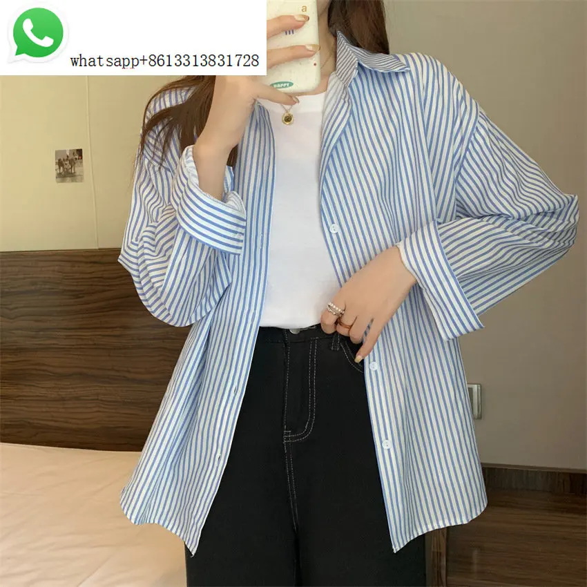 Early spring French design sense niche shirt blue striped long-sleeved shirt top top female 2023 new model
Early spring French design sense niche shirt blue striped long-sleeved shirt top top female 2023 new model