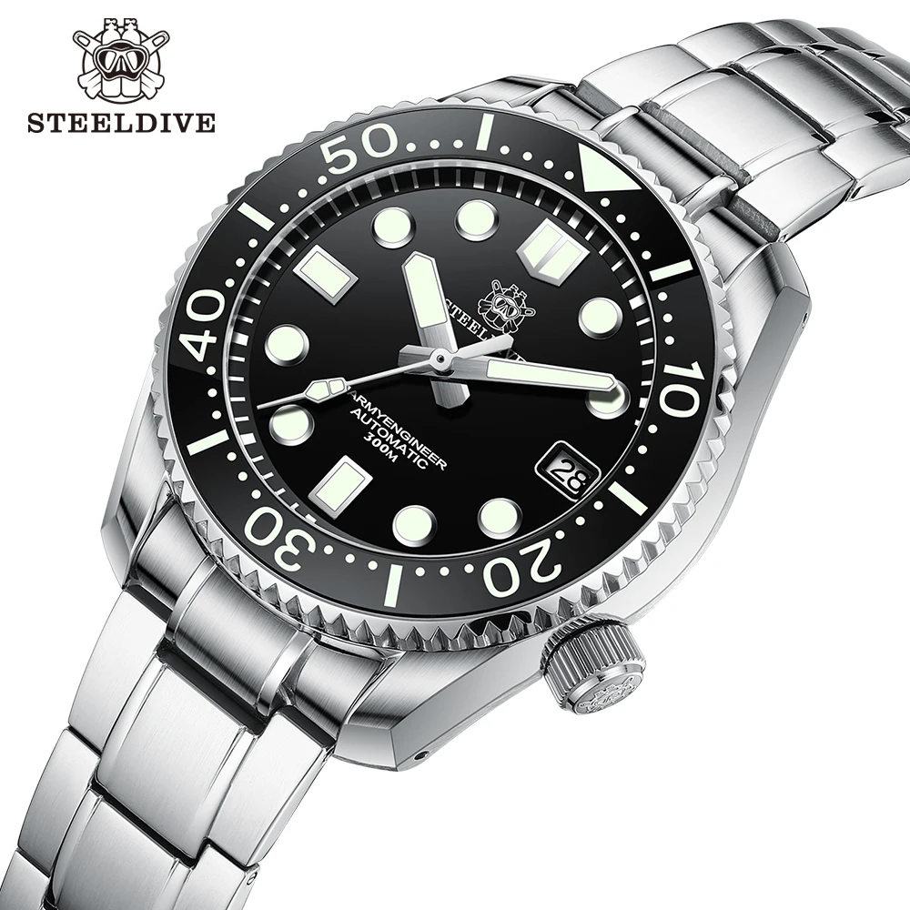 SD1968 STEELDIVE 100atm 1000 meters water resistant diving watches Luminous automatic diver watches 316L stainless steel case
SD1968 STEELDIVE 100atm 1000 meters water resistant diving watches Luminous automatic diver watches 316L stainless steel case