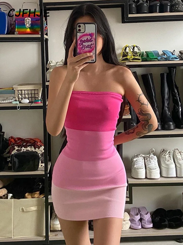 CJFHJE 2022 Sleeveless Slash Neck Patchwork Sexy Dress Summer Women Fashion Streetwear Club Outfits
CJFHJE 2022 Sleeveless Slash Neck Patchwork Sexy Dress Summer Women Fashion Streetwear Club Outfits