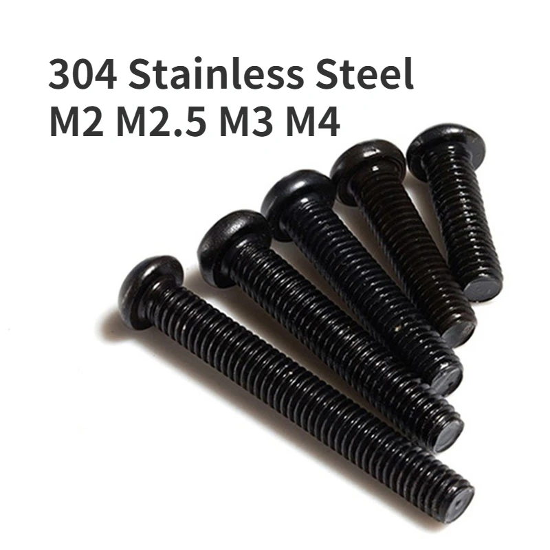 50/100/200/400pcs M2 M2.5 M3 M4 Black 304 Stainless Steel Cross Round Head Screw Pan Head Screw Bolts
50/100/200/400pcs M2 M2.5 M3 M4 Black 304 Stainless Steel Cross Round Head Screw Pan Head Screw Bolts