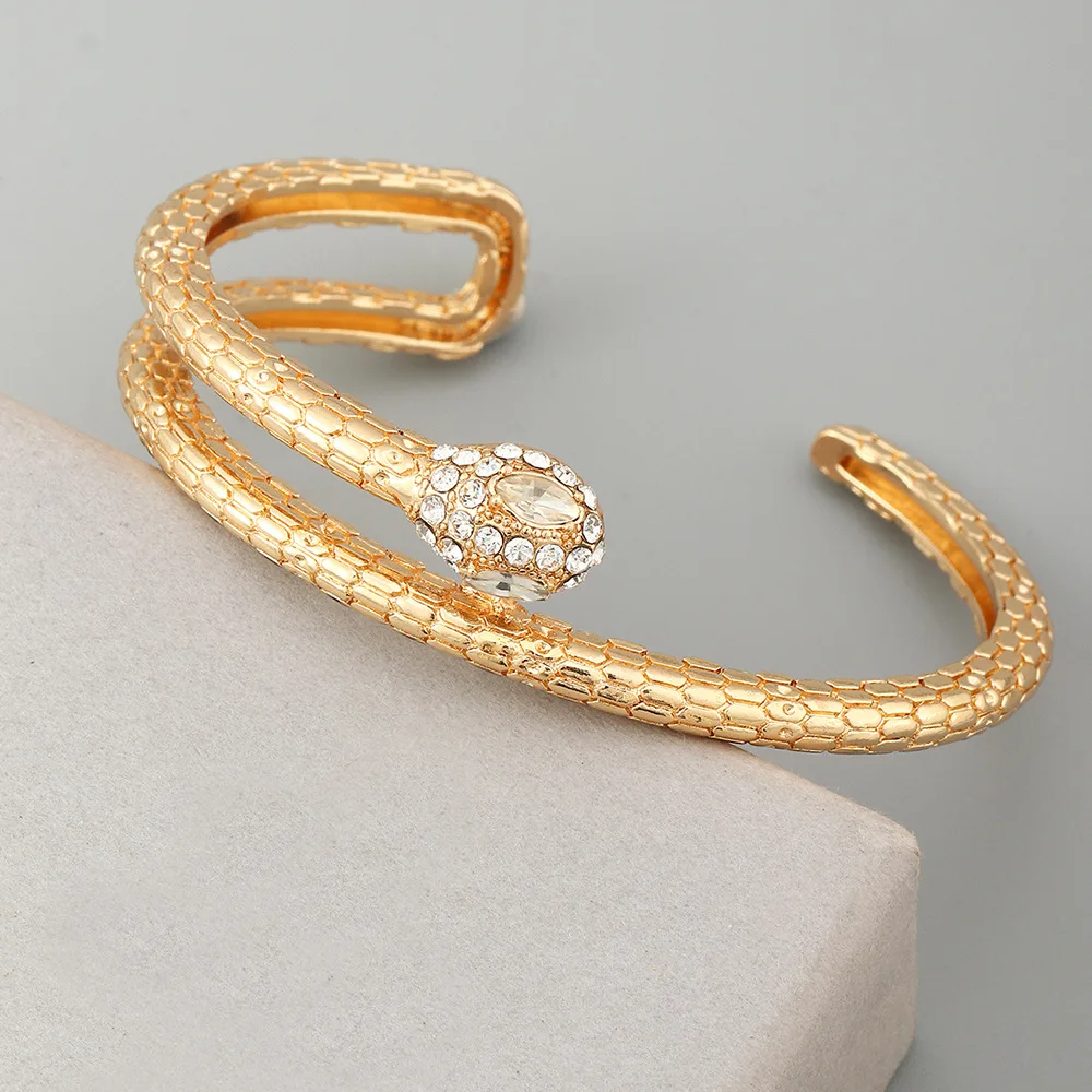 New Arrival Womens Bangle Punk Metal Rhinestone Snake Adjustable Girls Gold Plated Bracelets Bangles Jewelry For Party
New Arrival Womens Bangle Punk Metal Rhinestone Snake Adjustable Girls Gold Plated Bracelets Bangles Jewelry For Party