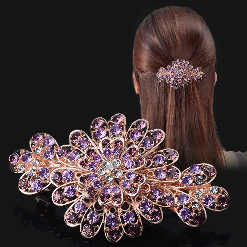 Women's Fashion Diamond Crystal Barrettes Alloy Hair Clip Horsetail Headwear Rhinestone Hairpin Female Hairgrip Hair Accessories
Women's Fashion Diamond Crystal Barrettes Alloy Hair Clip Horsetail Headwear Rhinestone Hairpin Female Hairgrip Hair Accessories