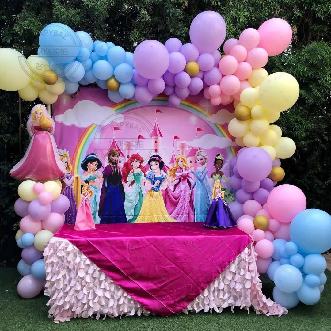 

109pcs Disney Princess Foil Balloons Arch Garland Kit Kids Girls Favor Birthday Party Decorations Air Globos Supplies Toys Gift