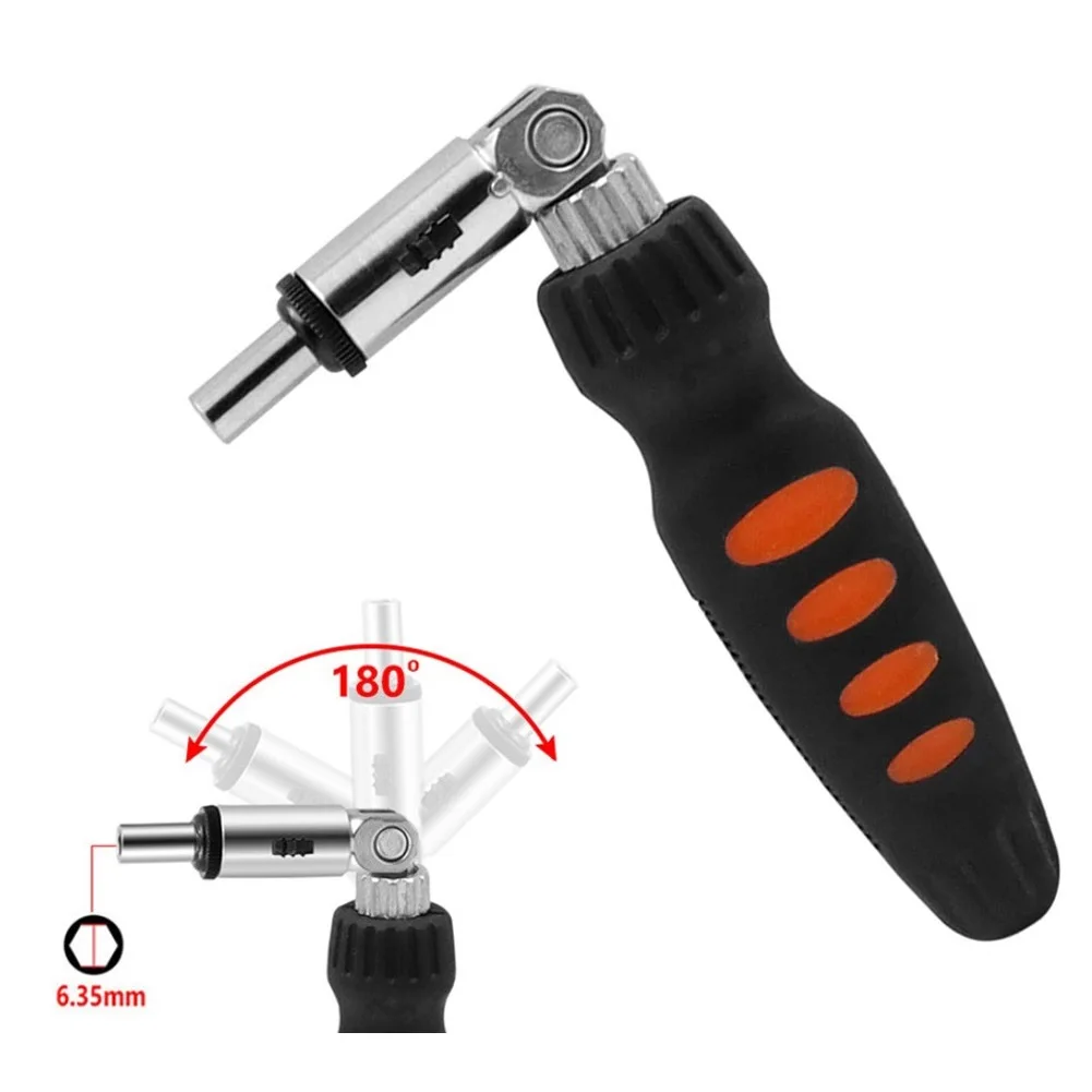 1/4 Inch Elbow Screwdriver Hex Left Right 180Degree Rotating Ratchet Screwdrivers Drive Tackle Tool Extension Rod Handle
1/4 Inch Elbow Screwdriver Hex Left Right 180Degree Rotating Ratchet Screwdrivers Drive Tackle Tool Extension Rod Handle