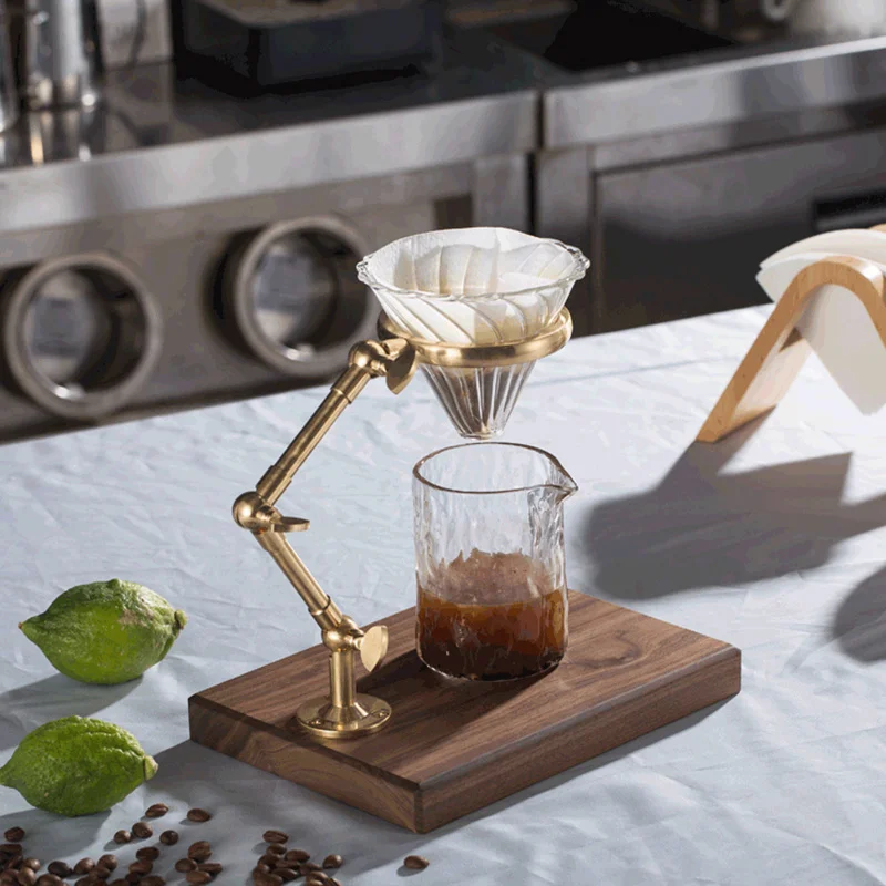 Anti-rust manual coffee holder set solid wood adjustable height cup rack mirror light pure copper durable drip filter circle
Anti-rust manual coffee holder set solid wood adjustable height cup rack mirror light pure copper durable drip filter circle