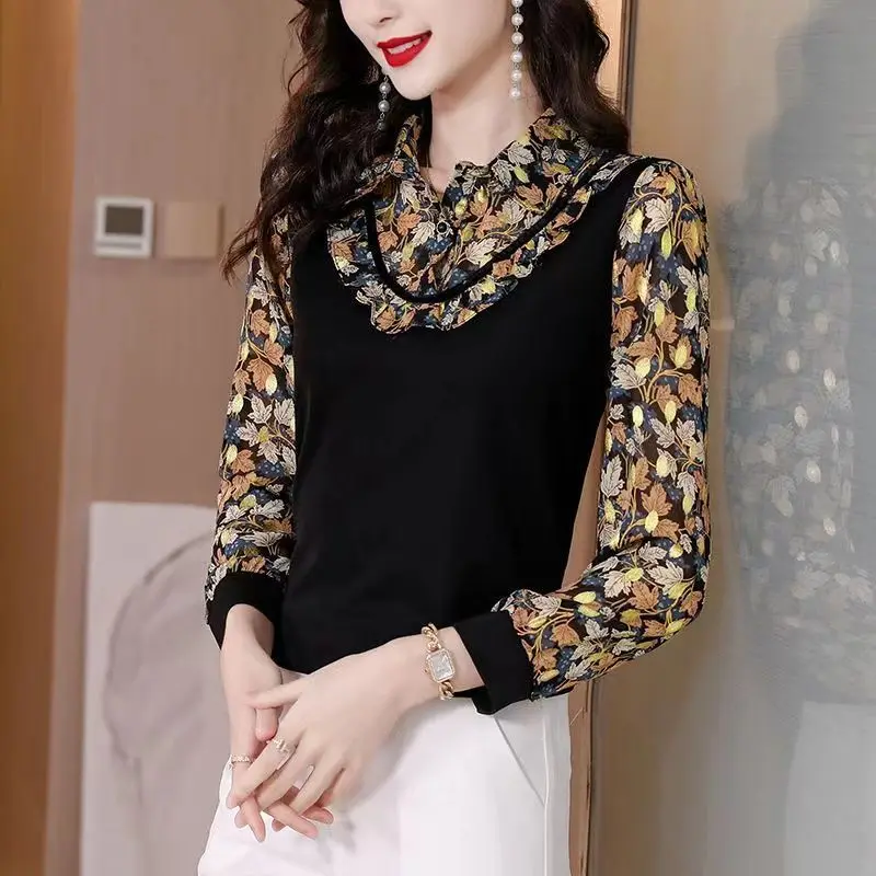 Женская шифоновая блузка с отложным воротником и рукавами-фонариками
Женская шифоновая блузка с отложным воротником и рукавами-фонариками