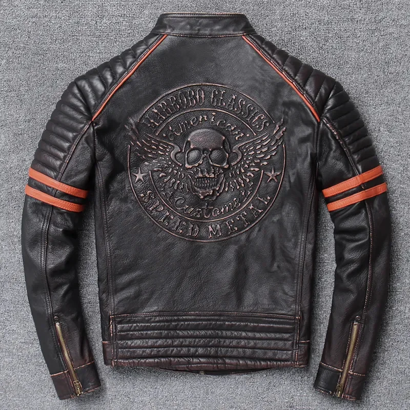 YR!Free shipping.Wholesales.Street Hot motor biker genuine leather jacket.skull printing cowhide coat.vintage slim jackets
YR!Free shipping.Wholesales.Street Hot motor biker genuine leather jacket.skull printing cowhide coat.vintage slim jackets