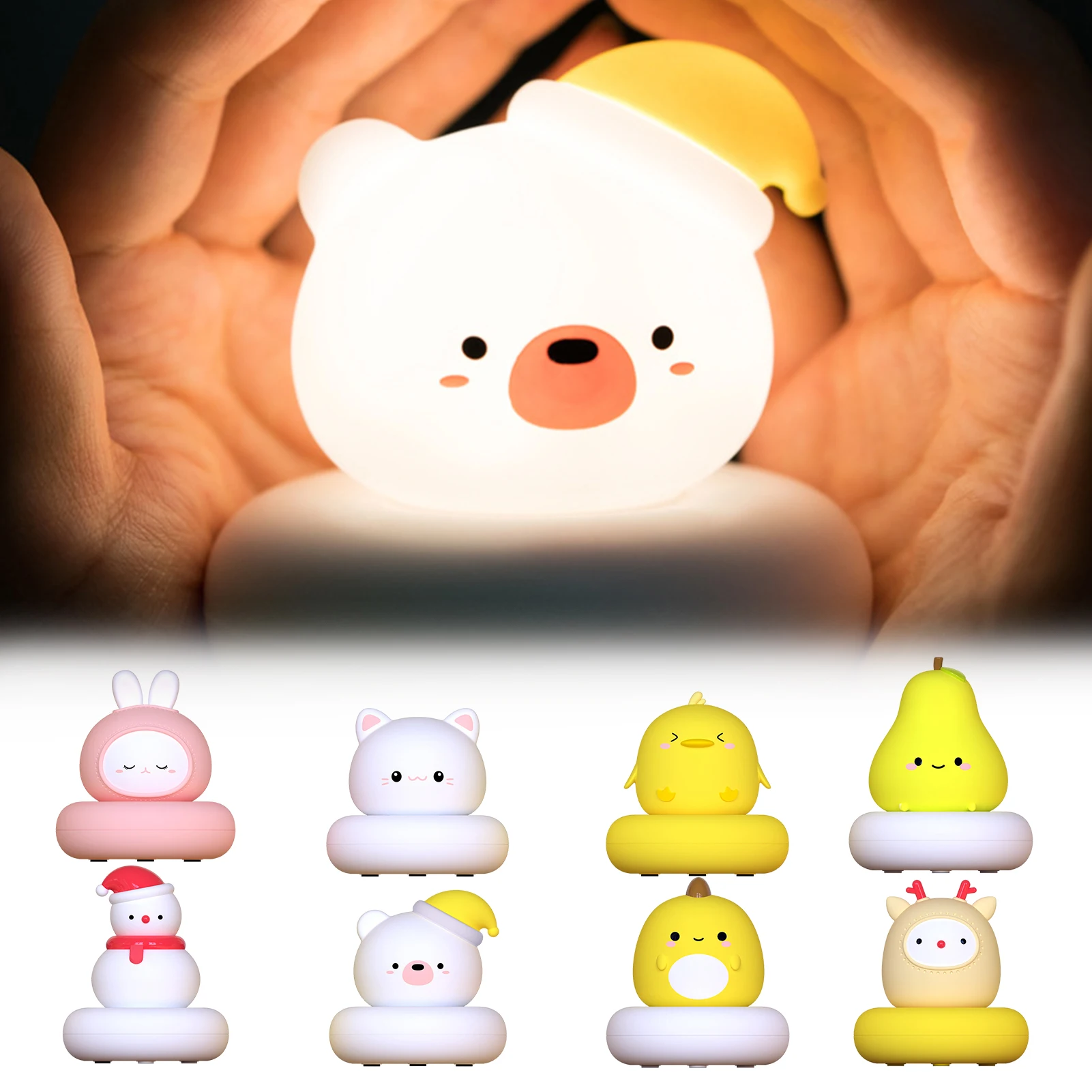 Children LED Rechargeable Pat Lights Animals Sleeping Lights Cute Warm Night Light for Kids Gift Bedroom Desktop Home Decoration
Children LED Rechargeable Pat Lights Animals Sleeping Lights Cute Warm Night Light for Kids Gift Bedroom Desktop Home Decoration